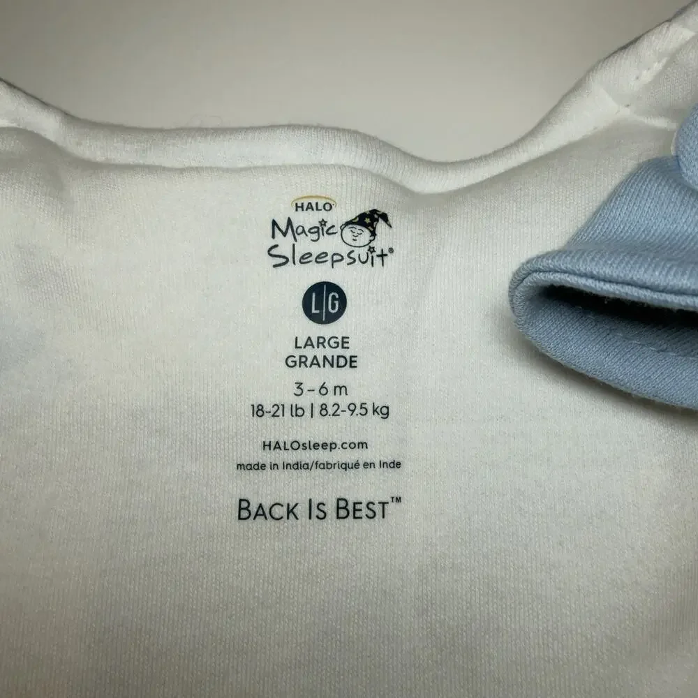 HALO Magic Sleepsuit Blue 3-6M 18-21 lbs Wearable Blanket Excellent - Picture 3 of 5